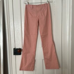 Y2K Low Rise Pink Plaid Pants Medium NWOT